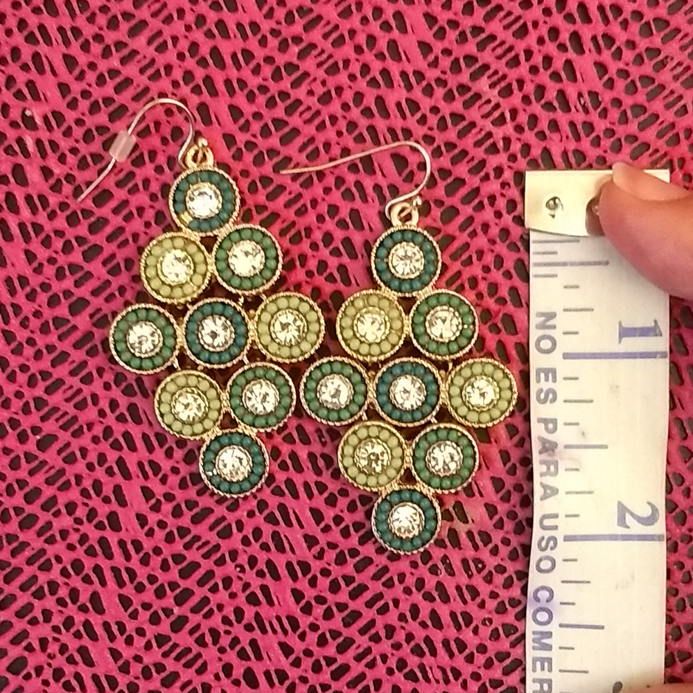 Francesca's Fun House Drop Earrings in Green NWOT